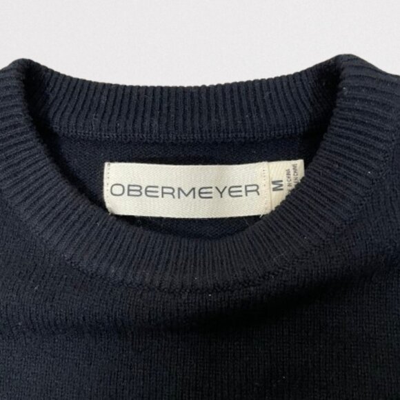 Obermeyer Men's Reggie Crewneck 100% Wool Sweater Size M Black - Picture 6 of 12